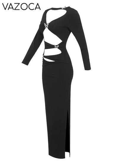 Butterfly Pins Maxi Dress