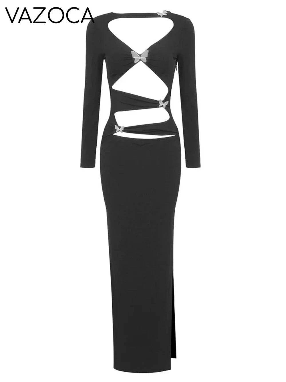 Butterfly Pins Maxi Dress
