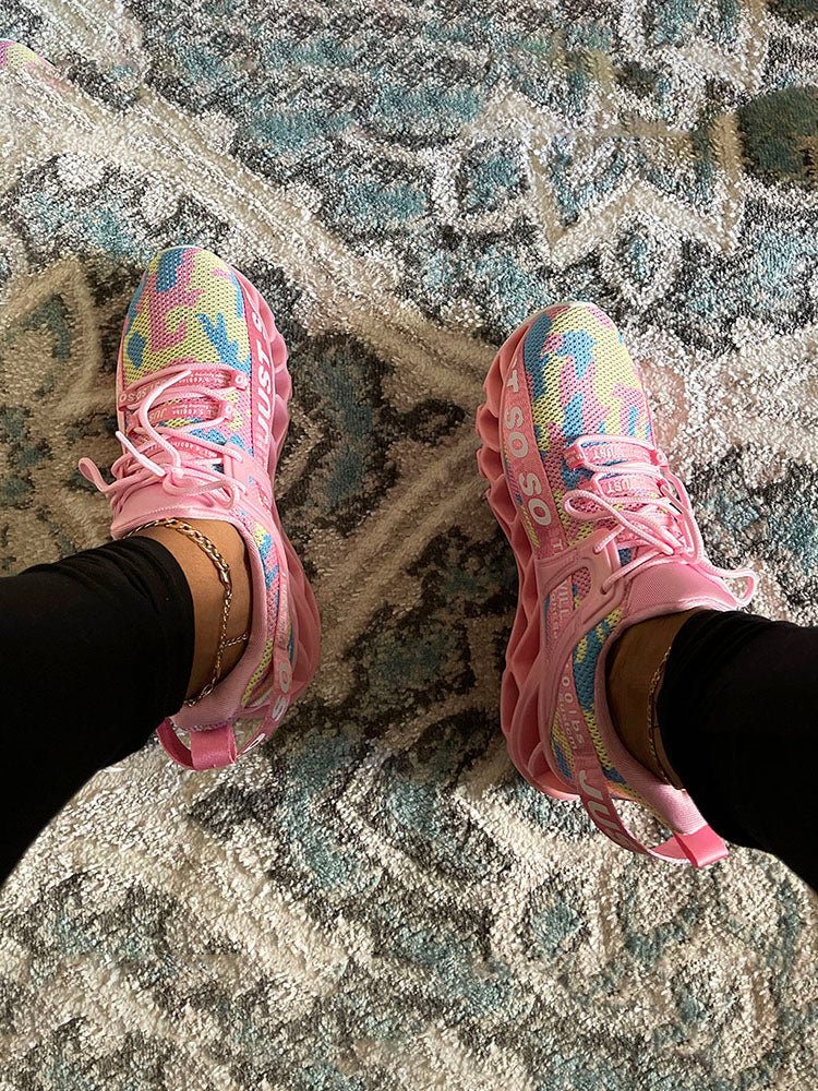 Letter Knit Sneakers