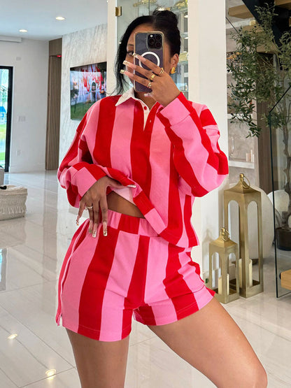 Shirt Polo Top & Shorts Set