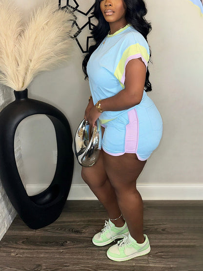 Colorblock Shorts Set
