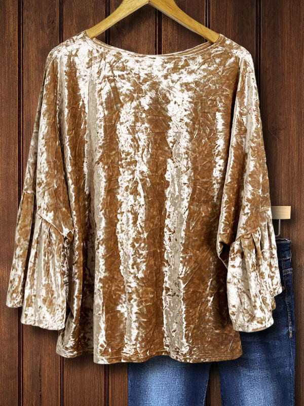 Velvet Bell Sleeves Top