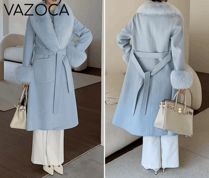 Cashmere Fox Fur Luxury Overcoat