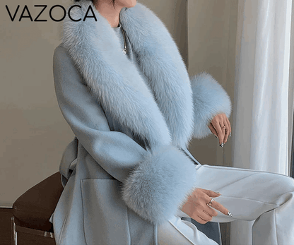 Cashmere Fox Fur Luxury Overcoat