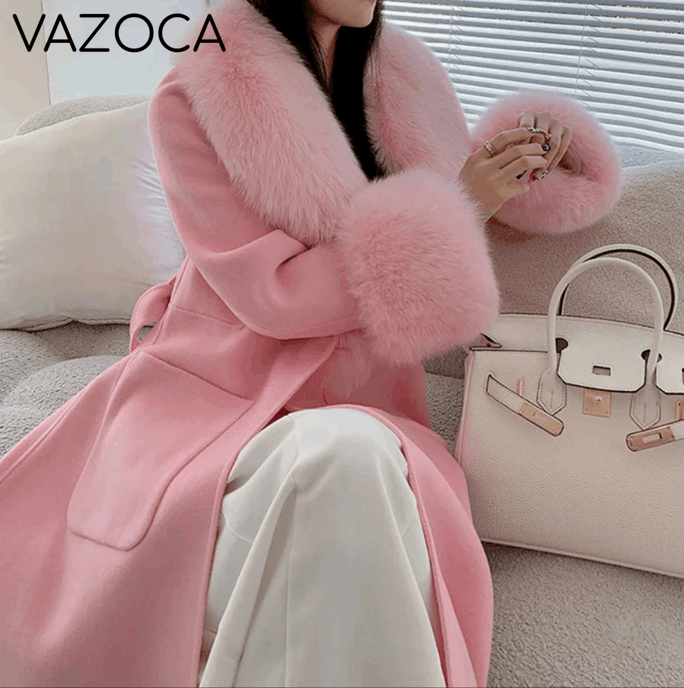 Cashmere Fox Fur Luxury Overcoat