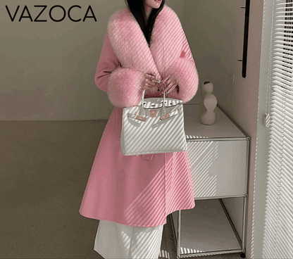 Cashmere Fox Fur Luxury Overcoat