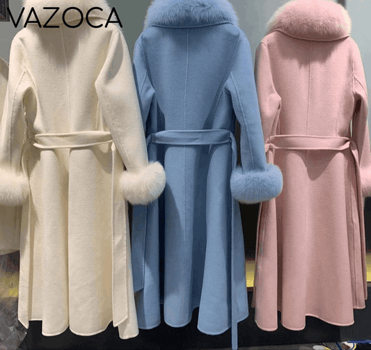 Cashmere Fox Fur Luxury Overcoat