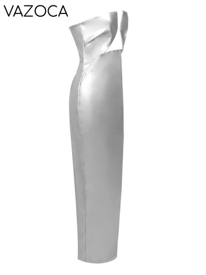 Celebrity Leather Maxi Dress