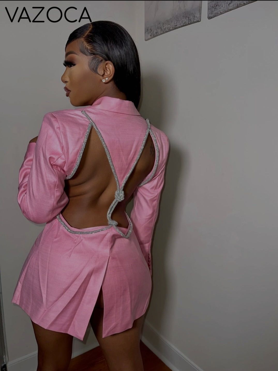 Cherry On Top Backless Diamond Blazer