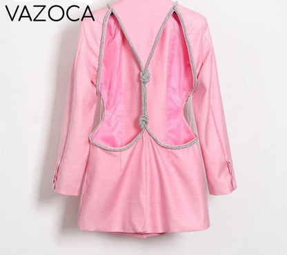 Cherry On Top Backless Diamond Blazer