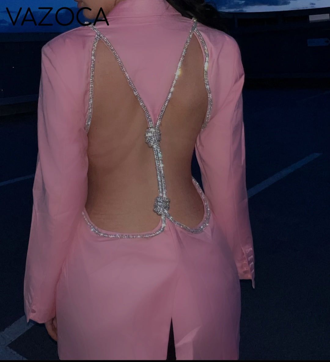 Cherry On Top Backless Diamond Blazer