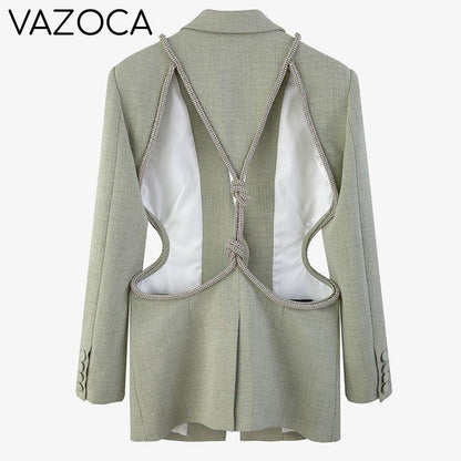Cherry On Top Backless Diamond Blazer