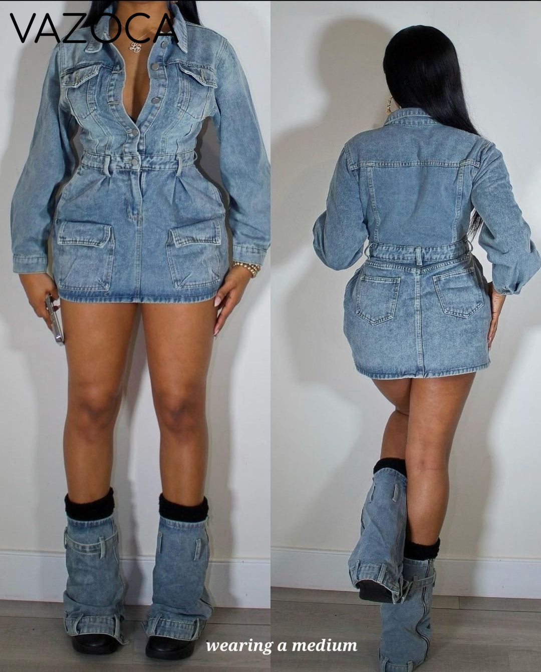City View Denim Dress Socks Set