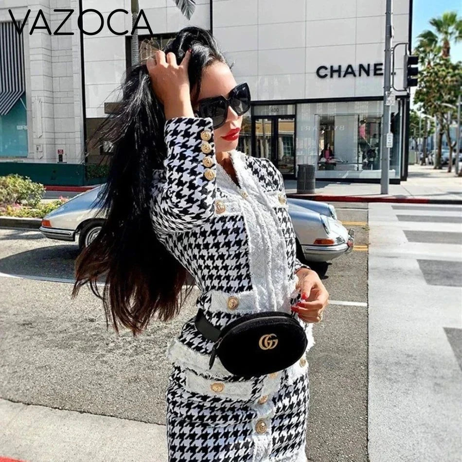 Classy Plaid Mini Skirt Set