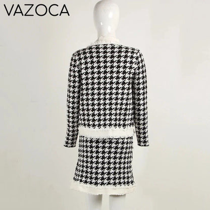 Classy Plaid Mini Skirt Set
