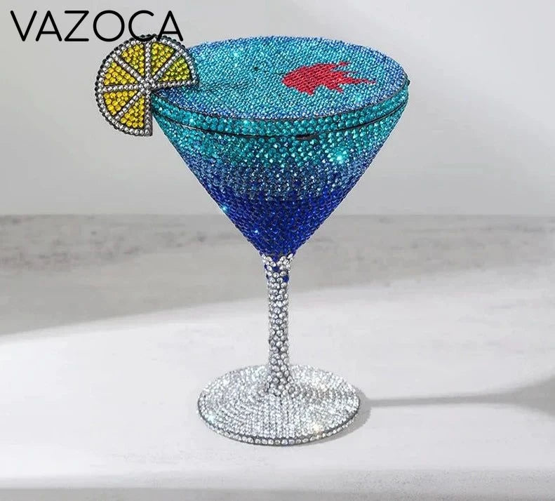 Cocktail Diamond Goblet Clutch Bag