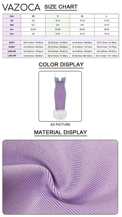 Cocktail Feather Bandage Midi Dress