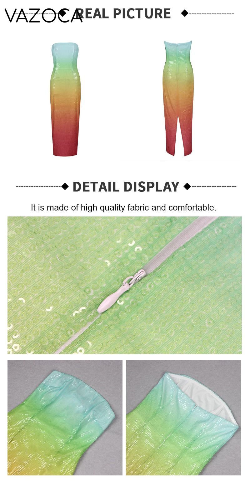 Cocktail Sequins Gradient Dress