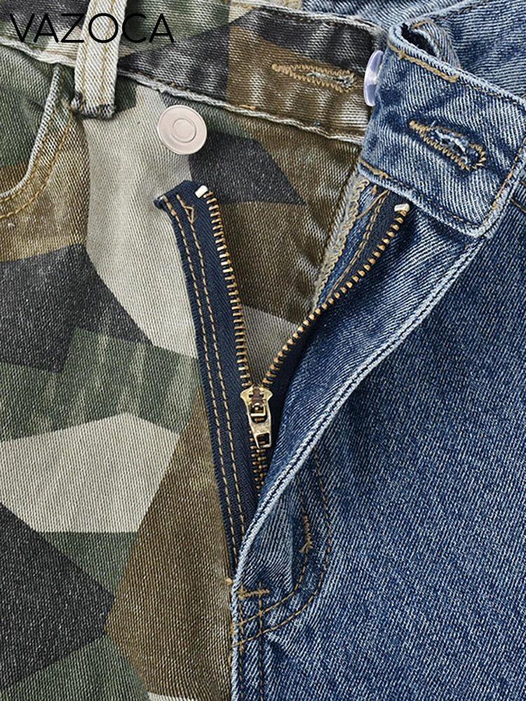 Contrast High Waist Jeans