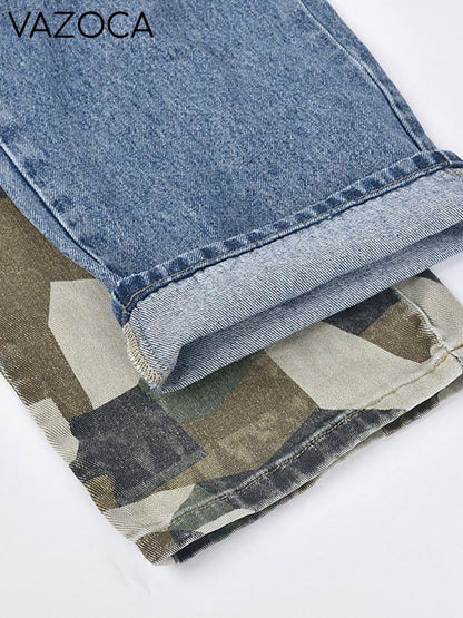 Contrast High Waist Jeans