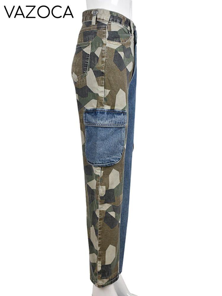 Contrast High Waist Jeans