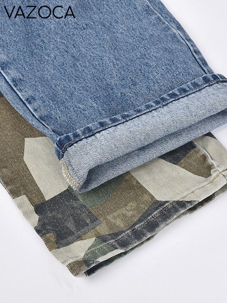 Contrast High Waist Jeans