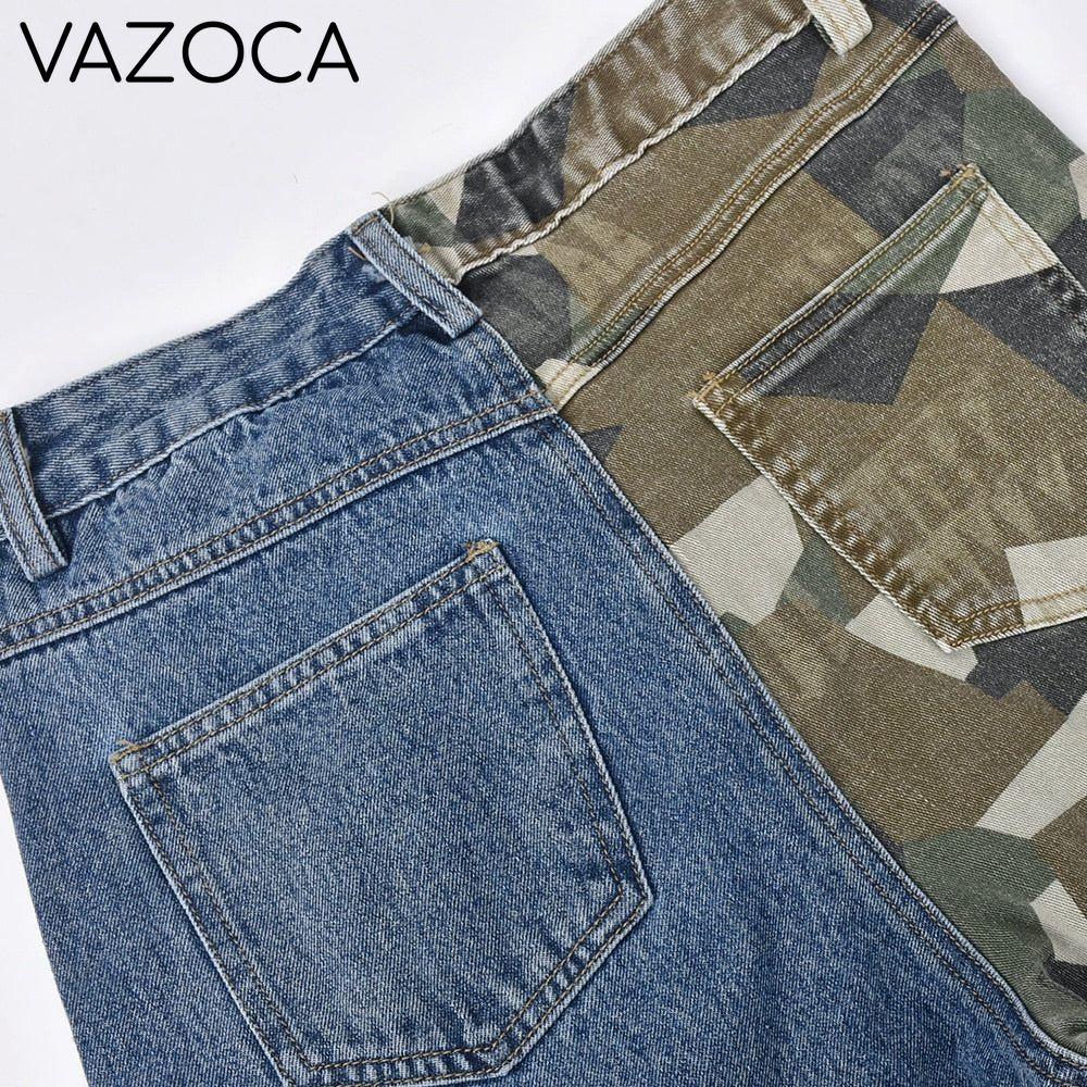 Contrast High Waist Jeans