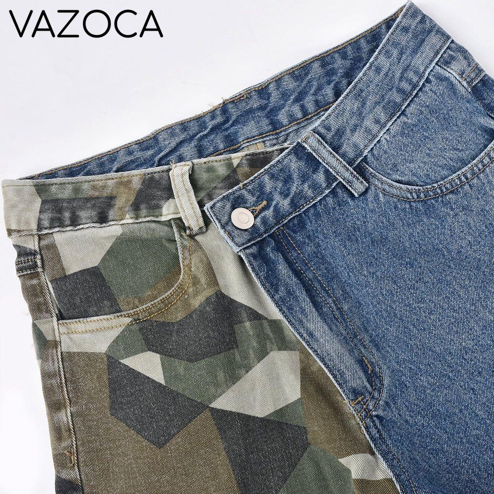 Contrast High Waist Jeans