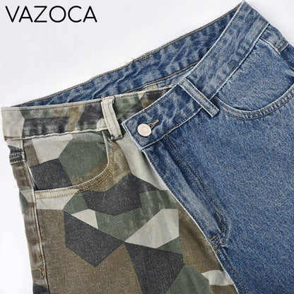 Contrast High Waist Jeans