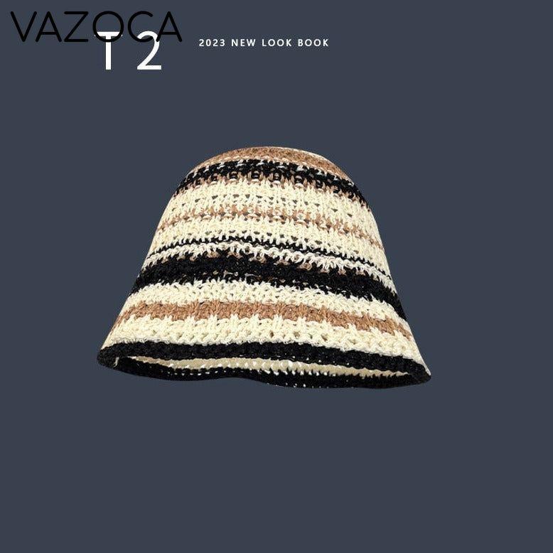 Crochet Bucket Hat khaki black one size