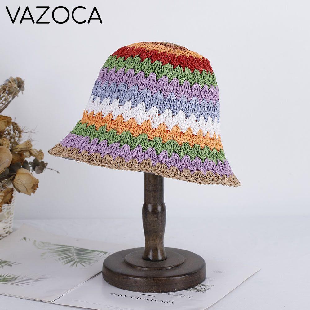 Crochet Bucket Hat Like picture (multi color, orange) One size