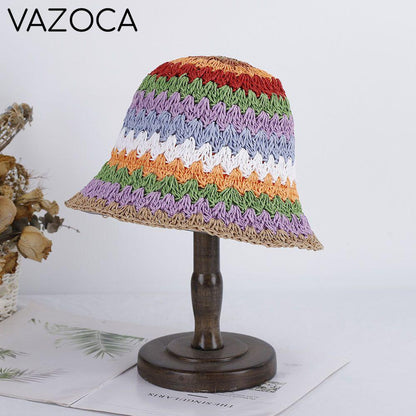 Crochet Bucket Hat Like picture (multi color, orange) One size
