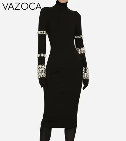 Crystal Luxury Bandage Midi Dress