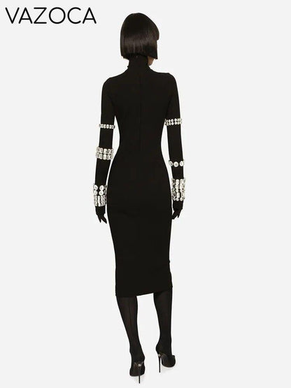 Crystal Luxury Bandage Midi Dress