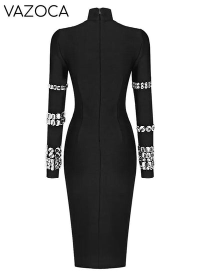 Crystal Luxury Bandage Midi Dress