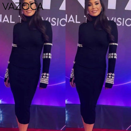 Crystal Luxury Bandage Midi Dress