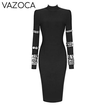 Crystal Luxury Bandage Midi Dress
