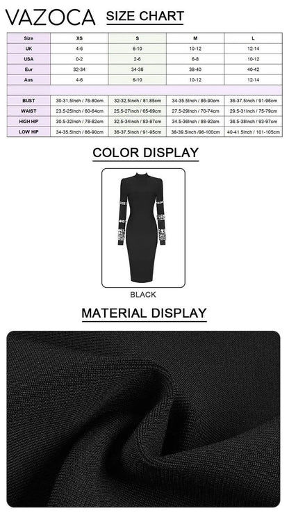 Crystal Luxury Bandage Midi Dress