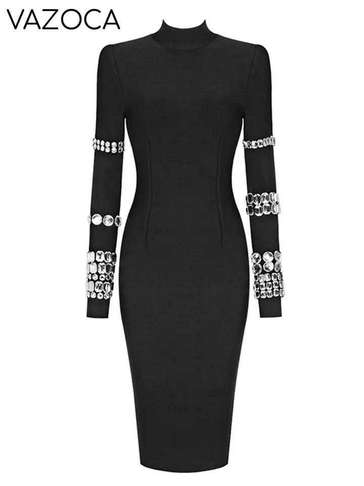 Crystal Luxury Bandage Midi Dress