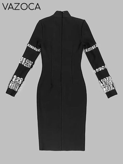 Crystal Luxury Bandage Midi Dress