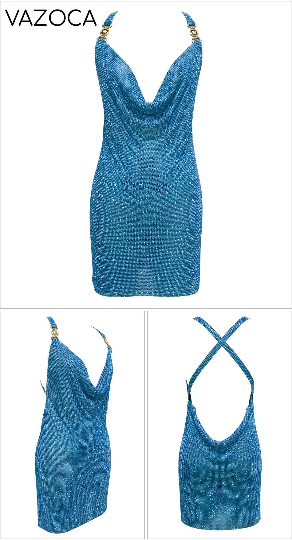 Crystal Mesh Rhinestones Mini Dress