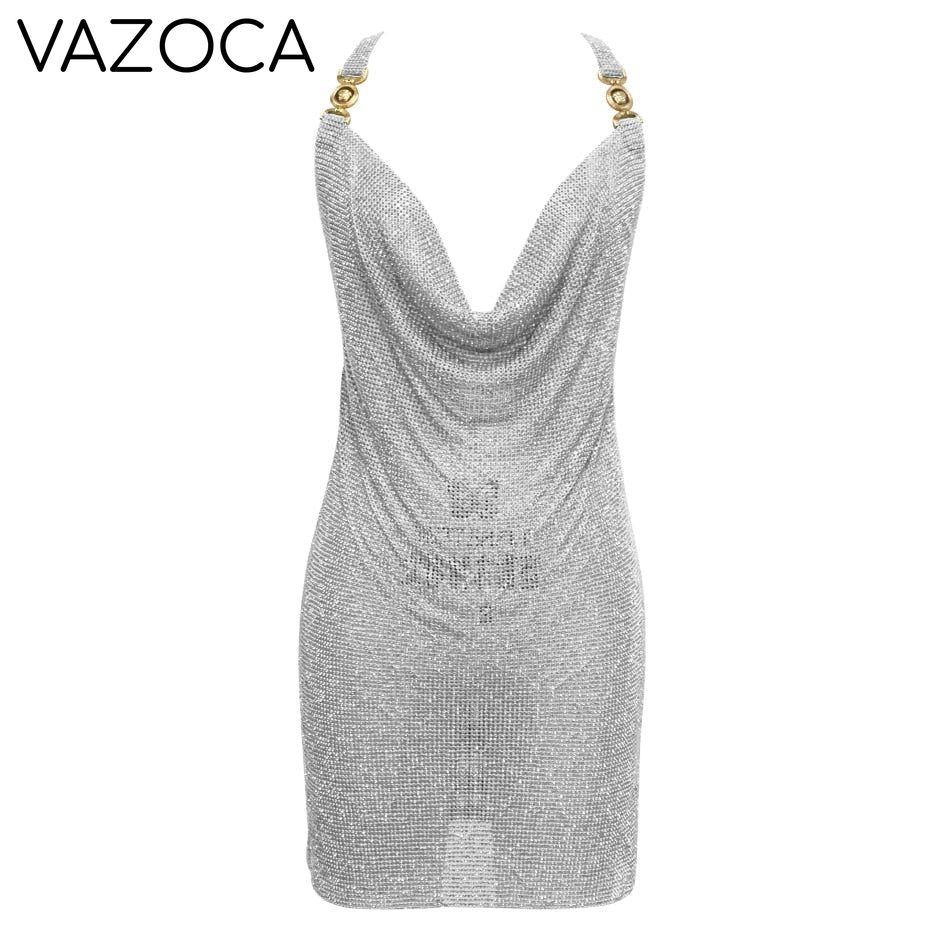 Crystal Mesh Rhinestones Mini Dress
