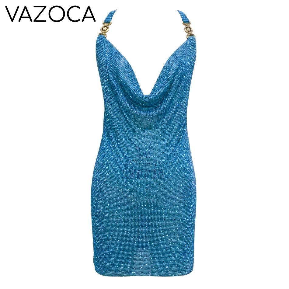 Crystal Mesh Rhinestones Mini Dress