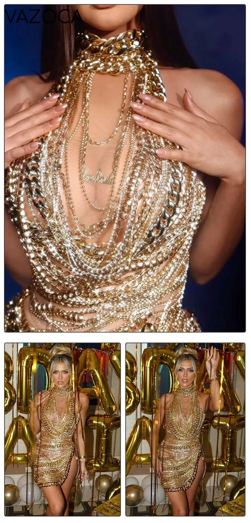 Cuban Link Mesh Dress