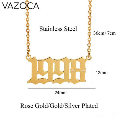 Custom Year of Birth Necklaces