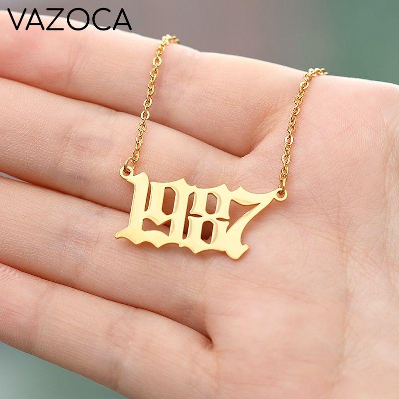 Custom Year of Birth Necklaces