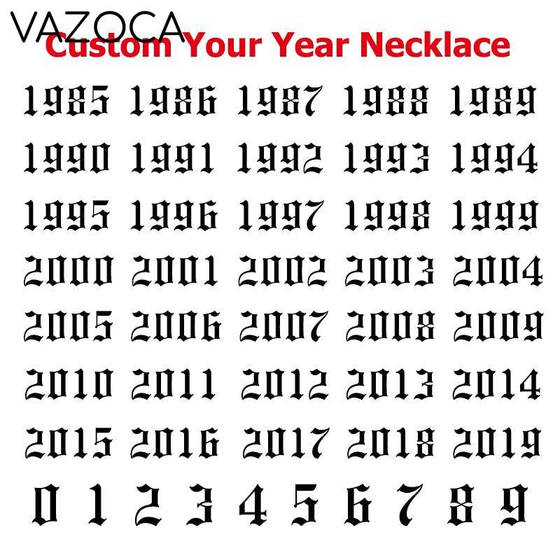 Custom Year of Birth Necklaces