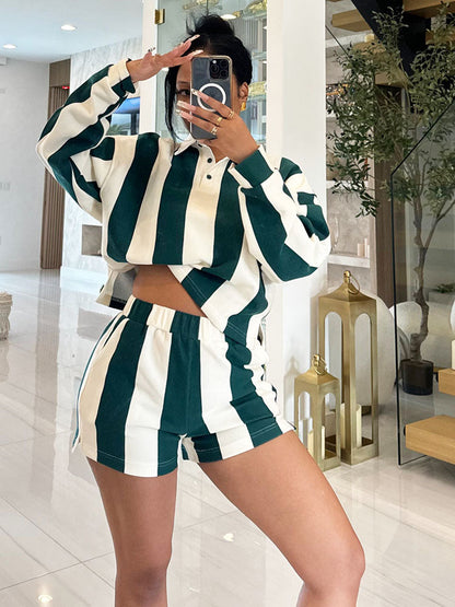 Shirt Polo Top & Shorts Set