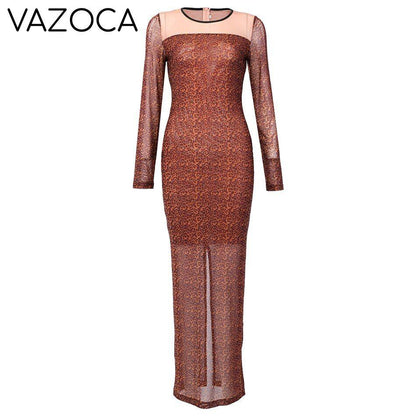 Debbie Sheer Mesh Maxi Dress