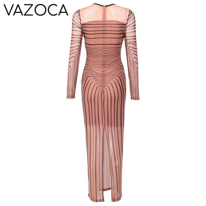 Debbie Sheer Mesh Maxi Dress